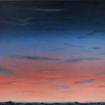 André Schulze, Sonnenuntergang mit Landschaft, 46x54cm