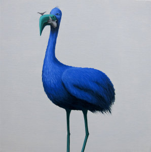 André Schulze, Voglein-blau, 30 x 30 cm