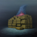 André Schulze, Strohfeuer, 55x60cm