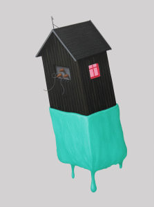 André Schulze, Altes Stromhaus, 2016, Öl auf Leinwand, 40x30cm
