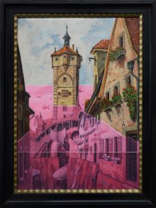 Rothenburg, 1934/2019, K. Knebel, Öl auf Hartfaser, 40x30cm