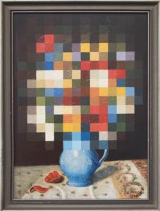 Bouquet III, 2021, sign. O.Grasse 1940, Öl auf Holz, 48x36cm