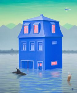 Blaues Haus, 2021, 60x50cm